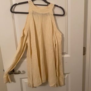 Off shoulder sweater, cream/ivory